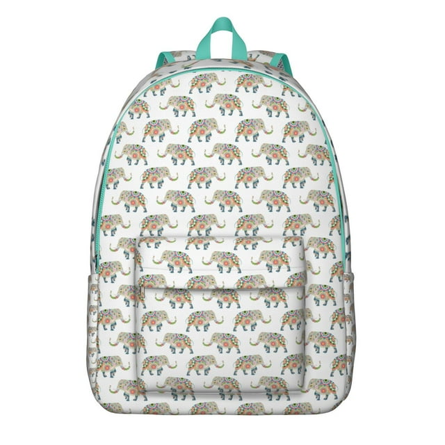 Floral Ethnic Bohemian Pattern Canvas Bookbag – Comfortable Carrying, Anti-theft Multifunctional Backpack Ideal for School, Gym, Shopping, and Campus Commuting
