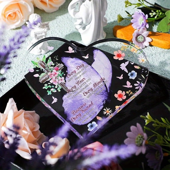 Christian Gifts For Women Inspirational Religious Gifts For Her Heart Shaped Bible Verse Desk Decor Butterfly Acrylic Motivational Birthday Gift For Mom Sister Friend Coworker