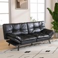 thumbnail image 1 of Convertible Futon Sofa Couch Bed,Futon Couch Bed,Memory Foam Futon Sleeper Sofa,Loveseat Sofa Bed,Small Splitback Faux Leather My Lux Decor Round, 1 of 8
