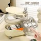 thumbnail image 4 of Covered Storage Container Rotatable Jewelry Box with Dustproof Cover Multi-layered Makeup Organizer Lipsticks Brushes Removable Cable White Triple Lay, 4 of 4