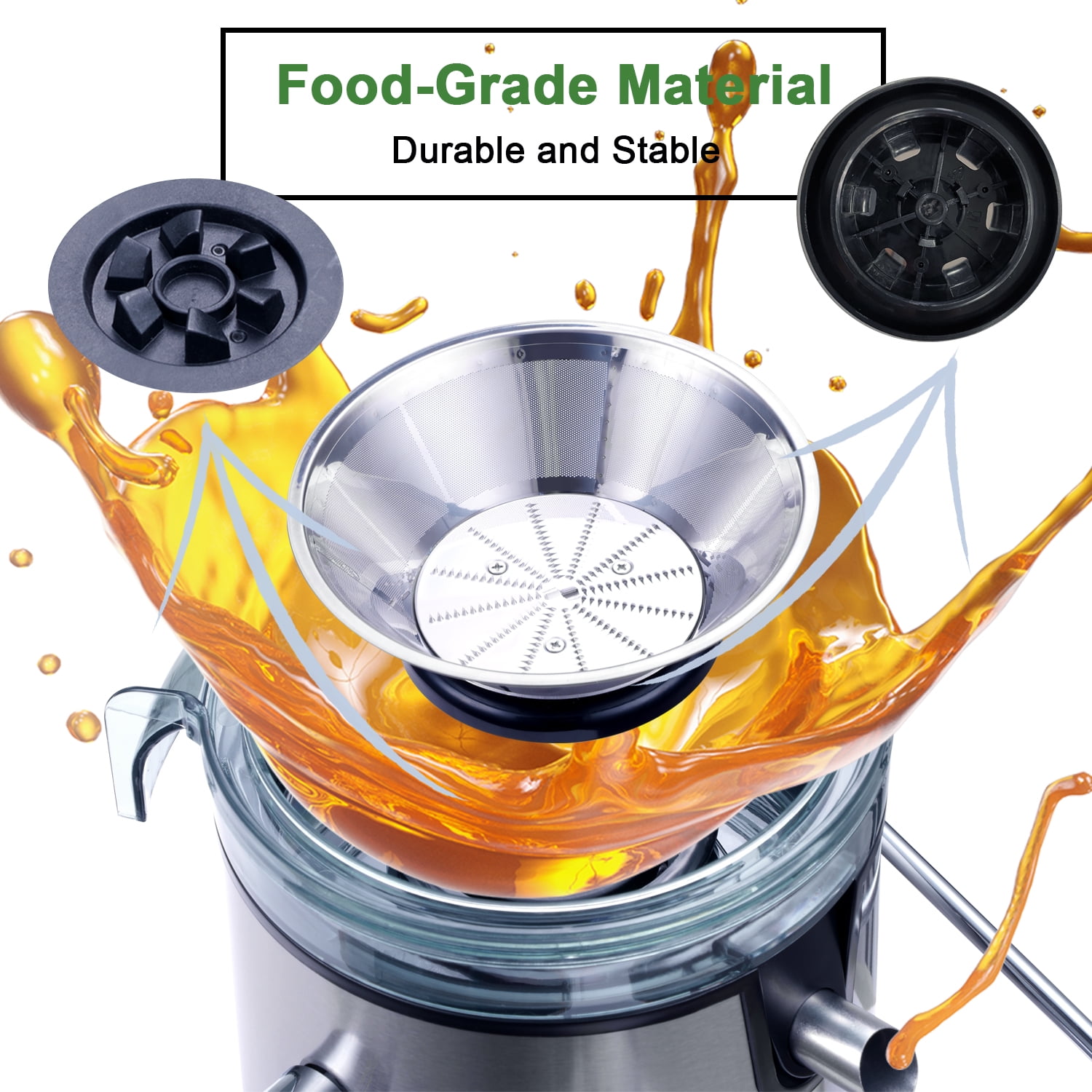 Hilax Centrifugal Juicer Machine,1100W Juicer Maker with Wide Mouth 3” Feed Chute and LCD Monitor ,5-Speed Juice Processor for Fruit and Vegetable,Easy to Clean with Brush,BPA-Free,Black