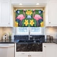 thumbnail image 5 of Yayeee Kitchen Curtains Tier Pair Light Filtering 27"x36" Rod Pocket Short Cafe Window Panel, Pink Flamingo Pattern, 5 of 7