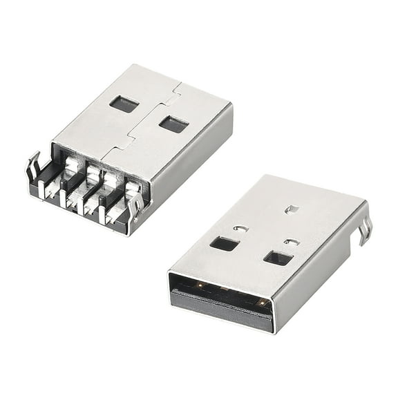Uxcell 4-Pin DIP 90 Degree 2.0 Type A Male PCB USB Connector 20 Count