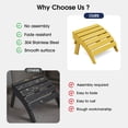 thumbnail image 6 of KINGYES Folding Adirondack Ottoman Set of 2, HDPE Outdoor Foot Rest, Plastic Adirondack Footstool for Adirondack Chairs, Yellow, 6 of 8