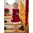 thumbnail image 6 of RUINIXCW Toddler Baby Girl Velvet Dress Christmas Sleeveless Fur Trim Santa Dress, 6 of 8