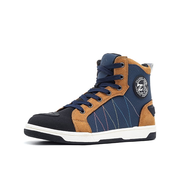 Botas de moto transpirables para todas las estaciones - Zapatillas de ciclismo de moto unisex,Azul,46