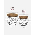 thumbnail image 4 of VASAGLE Small Round Coffee Table Set of 2 Side End Table with Steel Frame Rustic Brown and Ink Black, 4 of 7