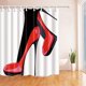 thumbnail image 1 of Cortina de ducha ABPHQTO Moda femenina decoración Moderna ciudad dama con tacones rojos Tela de poliéster 160x180 cm, 1 of 1