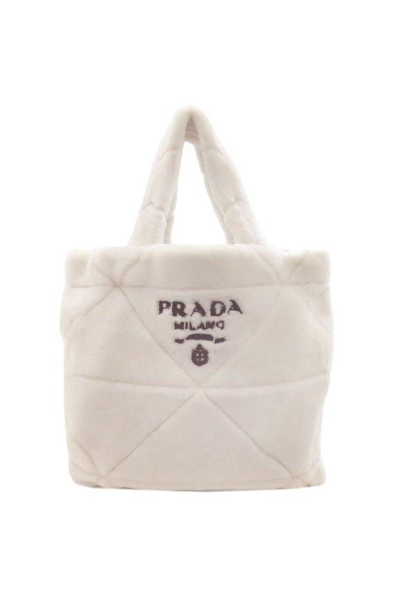 Pre-Owned Prada Quilted Shearling Tote Bag, Sheepskin, Women's PRADA