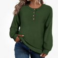 thumbnail image 2 of Teylalorva Women's Long Sleeve Round Neck Sweater Loose Stretchy Casual Fashion Pullover Top Army Green Size L, 2 of 5