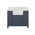 thumbnail image 5 of Yorkshire 42" Farmhouse Bathroom Vanity with Marine Gray Cabinet and Engineered Marble Top, 5 of 6