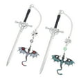 thumbnail image 5 of Fun Imitation Sword & Dragon Bookmark, Interesting Stationery Page Marker For Reading Enthusiasts, Metal Bookmark With Soft Magnet Coverage & Foldable Design For Easy, 5 of 5