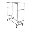 thumbnail image 4 of Collapsible Garment Rack w/ Double Round Tubing Hangrail - Chrome Finish,Pack Size - 1, 4 of 5