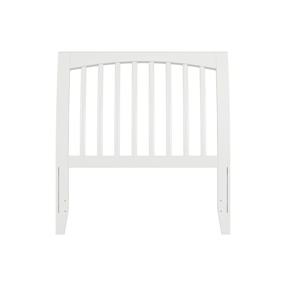 Solid Wood Headboard Sleigh Design Twin Size White Finish Bedroom Decor