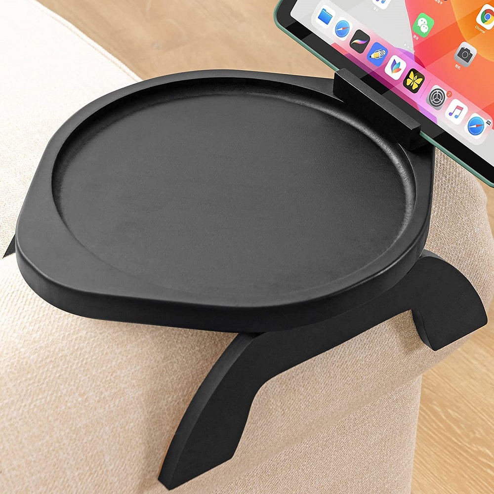Foldable Couch Tray Table Clip On Tray Sofa Table for Wide Couches