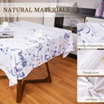 thumbnail image 4 of Blue Oval Tablecloth 60X84 Inch Green Floral Table Cloth Waterproof Spill-Proof & Oil-Proof Table Cover for Indoor Outdoor Party Decor, 4 of 6