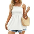 thumbnail image 1 of Lucakuins - Camisola informal de verano para mujer, a la moda, de color sólido, sin mangas, con pliegues Lucakuins  moda, 1 of 5