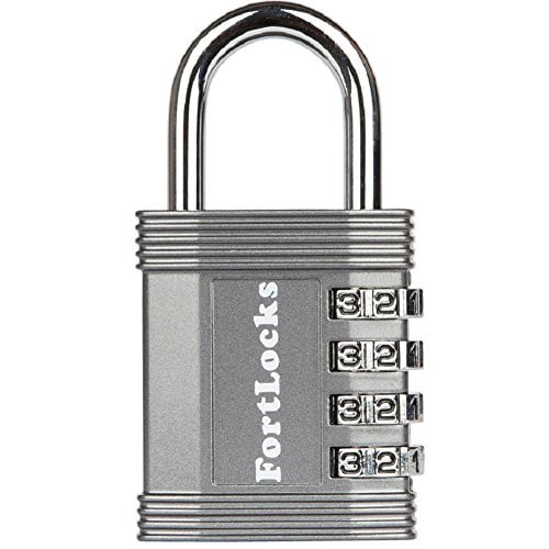 4 Digit Padlock for School & Gym Locker, New FortLocks Combination Lock 