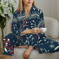 thumbnail image 4 of Goofa Merry Christmas Printed Women’s 2 Piece Pajama Set Super,Pajamas Women's Long Sleeve Sleepwear Soft Button Down Loungewear Pjs Lounge Set Nightwear-Small, 4 of 9