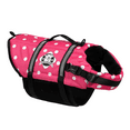 thumbnail image 2 of Paws Aboard Dog Life Jacket - Keep Your Canine Safe with a Nylon Life Vest - Designer Life Jackets - Perfect for Swimming and Boating - Pink & White Polka Dot, Small, 2 of 7