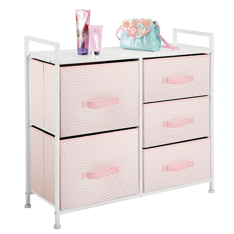 Mdesign Fabric Dresser Drawer/closet Organizer Bins, 6 Pack, Light  Peach/white : Target