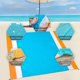 thumbnail image 2 of ZHAOCHENG Manta de playa, tapete de playa resistente a la arena de 79" x 82" adecuado para 1-3 adultos, tapete de picnic ligero e impermeable (azul lago), 2 of 5