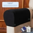 thumbnail image 7 of Subtrex Stretch Textured Grid Washable Sofa Armrest Slipcover (Set of 2, Black), 7 of 7