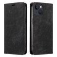 thumbnail image 1 of Funda para iPhone 6s - Negra/negra, Funda para iPhone 6, Funda protectora tipo billetera de cuero genuino para Apple 6/6s, Funda con función atril, 1 of 4