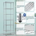 thumbnail image 2 of 6-Tier Storage Shelves, Pantry Mental Storage Rack/Kitchen Standing Wire Shelf/Garage Shelving, Commercial Wire Shelving Unit 16.7" W x 11.8" D for Tight Place (Chrome), 2 of 7
