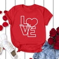 thumbnail image 2 of Adeawade Valentine'S Day Womens Tshirts Short Sleeve T Shirt Crewneck Tee Lovers O Neck Heart Prints Tops Versatile Clothing M Red, 2 of 3