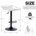 thumbnail image 2 of CQAOE Adjustable Bar Stools Set of 2, Modern Swivel PU Leather Backless Bar Chairs, Airlift Height Adjustable Counter Stools for Kitchen Island, Dining Room, Home Bar (White, Black Base), 2 of 11