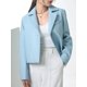 thumbnail image 3 of Chaqueta de cuero genuino recortada para mujer, tendencia primavera otoño 2024, abrigo de piel de oveja natural con cuello con muescas y un solo botón para motocicleta, 3 of 4
