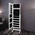 thumbnail image 3 of Anself White Free Standing Jewelry Cabinet with Mirror, 3 of 6