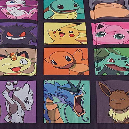Couette Enfant Pokémon – Pikachu Et Squirtle, Taille Twin, Multicolore