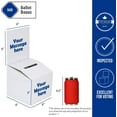 Ballot Box for Suggestions Donations Raffles White Glossy Cardboard