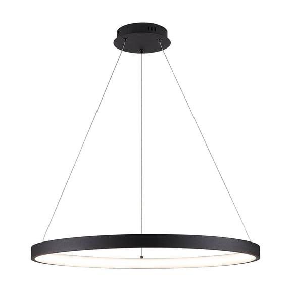Modern LED Chandelier Black Ring Chandelier 24" Dimmable Flush Mount Pendant Chandelier for Dinning Room Office Kitchen Living Room,3000-6500K