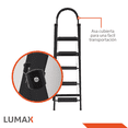 thumbnail image 3 of Escalera Tijera Plegable Lumax ZGS-718-5 5 Peldaños Tubular negro, 3 of 3