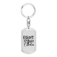 thumbnail image 1 of Fishing Is My Cardio Stainless Steel or 18k Gold Premium Swivel Dog Tag Keychain, 1 of 8