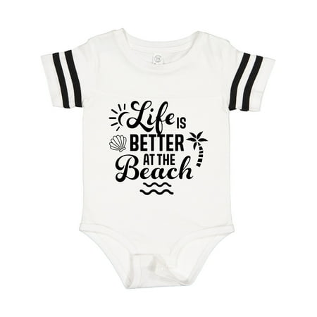 

Inktastic Life is Better at the Beach with Sunshine Seashell and Palm Trees Gift Baby Boy or Baby Girl Bodysuit