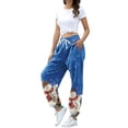 thumbnail image 2 of Pantalones deportivos de colores, pantalones deportivos estampados, pantalones de jogging suaves de cintura alta, pantalones de mujer de apariencia llamativa, 2 of 5