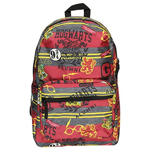 Harry Potter Hogwarts School of Witchcraft and Wizardry Alumni Patch Gryffindor Allover Print Backpack Book Bag