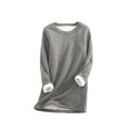 thumbnail image 1 of Ropa interior térmica de mujer portátil Color sólido reutilizable reemplazo de manga larga invierno otoño caliente mantenimiento camiseta de Prendas para la parte del cuerpo Gris oscuro XXL Jumpingount AP013396-53, 1 of 6