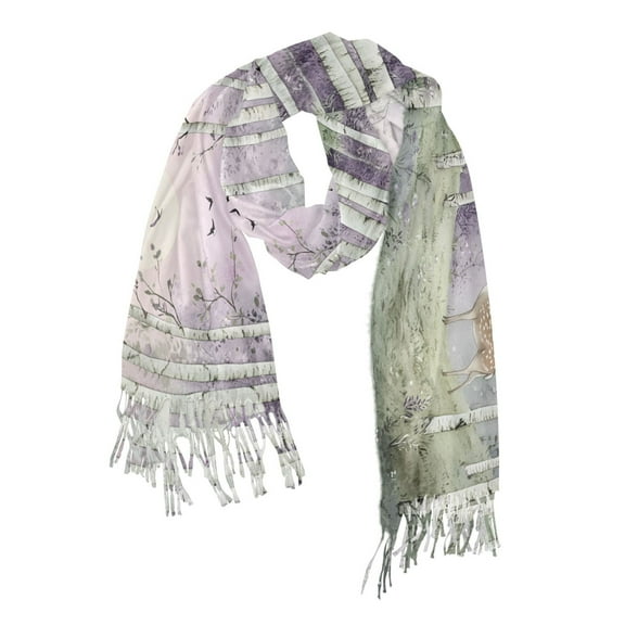 FORMRS Womens Scarf Winter Soft Long Big Warm Shawls Wrap Tassel Scarves, Purple Deer