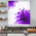 thumbnail image 5 of Purple Sheer Curtains 54 Inches Long, Boho Modern Floral Abstract Ombre Leaf White Light Filering Curtains, Breathable Simi Curtain Privacy Drapes for Kitchen Bathroom Small Window Treatment, 5 of 9