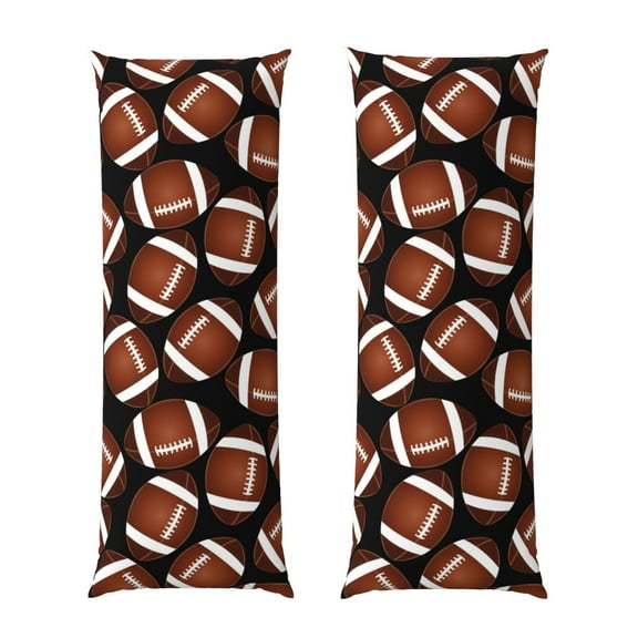 Picia Brown Football On Black Body Pillow Cover - Super Soft Microfiber 20x54 Body Pillow Case - Envelope Closure, Wrinkle, Stain Resistant Body Pillow Cover,Elegant Bedding