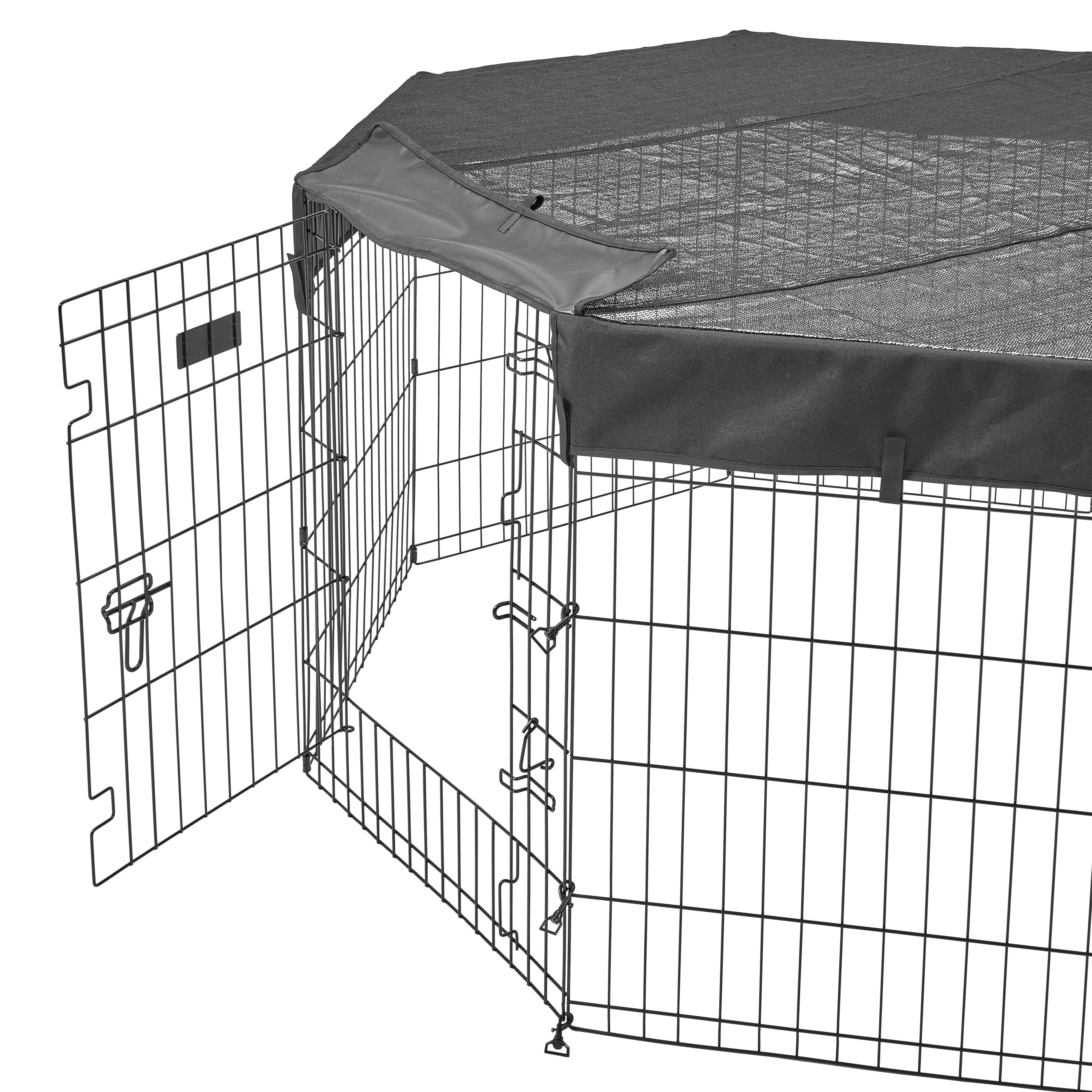 MidWest Homes for Pets Octagon Exercise Pen Fabric Mesh Top for Dogs and Small Animals, Fits ALL MidWest Exercise Pens, Black