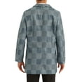 thumbnail image 3 of Abrigo de cuadros INSPIRE CHIC para hombres con solapa de muesca y bloque de color formal en gris S, 3 of 5