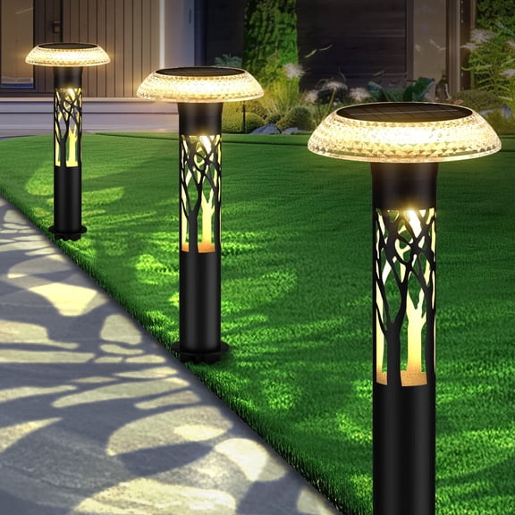 Solar Pathway Lights, 6 Pack Waterproof Outdoor Garden Lights with 8 Lighting Modes