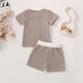 thumbnail image 6 of NOLDARES Toddler Baby Boy Clothes Summer Outfits Solid Short Sleeve Sweatshirt and Shorts Set Zip Shirt+Shorts Sets 1-6T Blazer,12-18M, 6 of 6