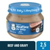 Gerber Stage 2 Baby Food, Baby Mealtime Beef and Gravy Jar, Baby Puree Jars Glass 2.5 oz